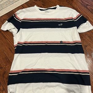 Hollister short sleeve shirt pink, blue white size Medium brand new never worn